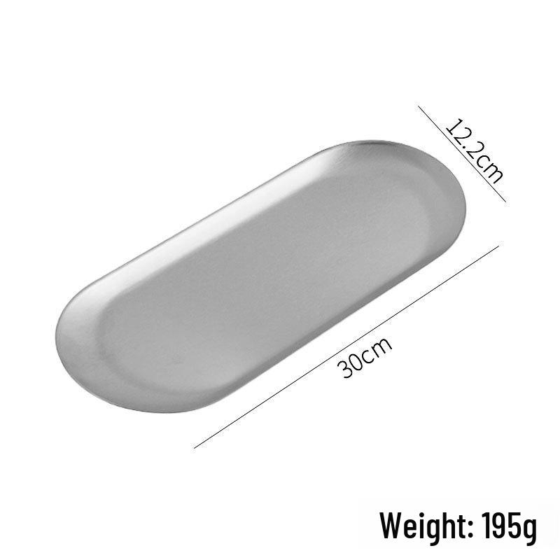 

Поднос из нержавеющей стали Nordic для хранения послеобеденного чая, торта, полотенец, ювелирных изделий и зеркала Medium-Large Thick (26×10.5CM)