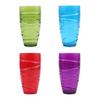 4Pcs Plastic Tumblers Set Reusable Tumbler Glasses with Swirl Design Stackable Water Cups for Garden Picnics Camping BBQs Parties