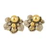 Französische Klassische Vintage Inlaid Diamanten Blume Imitation Perlen Ohrringe für Damen Mode Persönlichkeit Ohrring Schmuck Zubehör