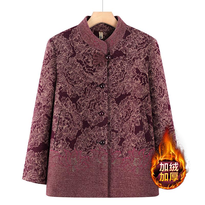 

Women s velvet jacket new top 00-year-old old lady clothes women 5XL [recommended 150-80kg] фиолетовый