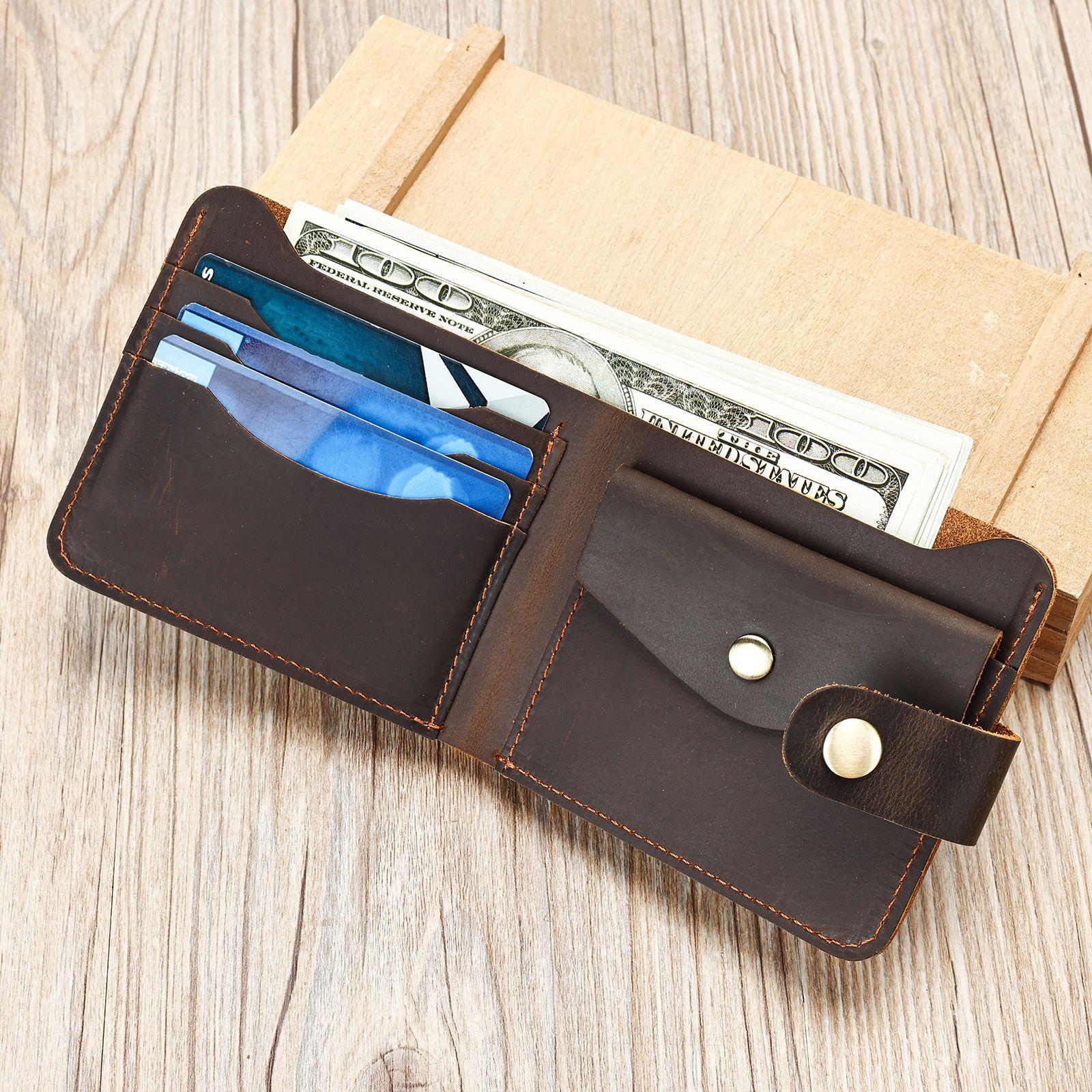 

Многофункциональный кошелек из натуральной кожи, Кошелек с множеством отделений, Визитница, Сумка с ощущением высокого класса, Сумка-кошелек One Size темный кофе