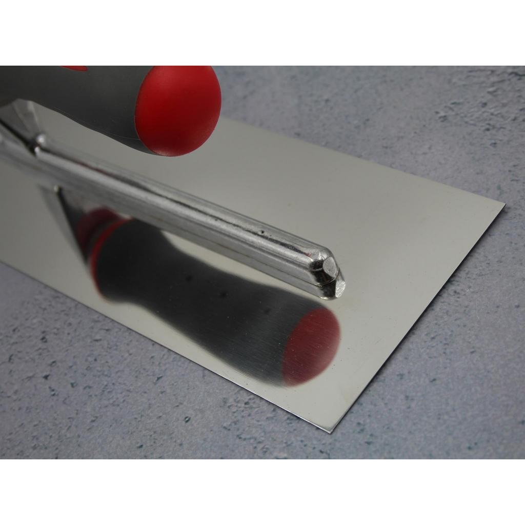Faithfull Flooring Trowel Stainless Steel Soft Grip Handle 16 X 4in