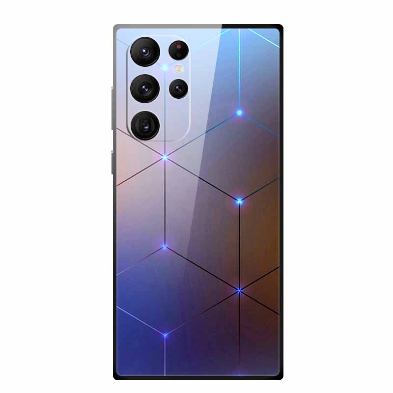 Gehärtetes Glas Case Für Samsung Galaxy S25 Ultra Case S 25 Ultra Hartes Rückseiten Cover Weicher Stoßfänger Für Samsung S23 S22 S24 Ultra Case