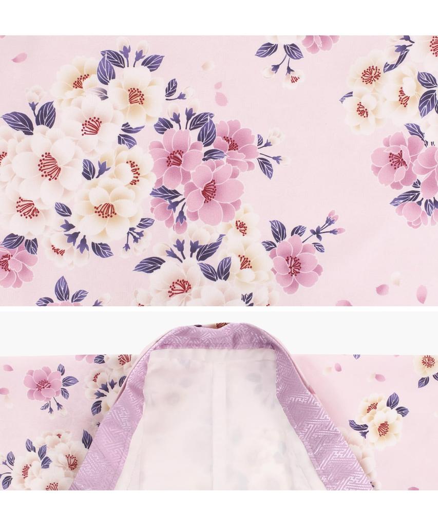 Shichigosan Kimono Set 753 Full Dull Yumesaki [KYOETSU] [Kyoetsu] 7-year-old Girl's Four-piece Obi, Accessories, Hakoseko, Set, (3. Momoka, 115-125cm)