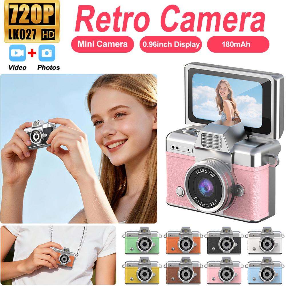 Katlanabilir Ekran Kart Kamerası, Çocuklar Öğrenciler İçin HD Fotoğraf ve Video Dijital Kamera, Retro CCD Kompakt Kamera