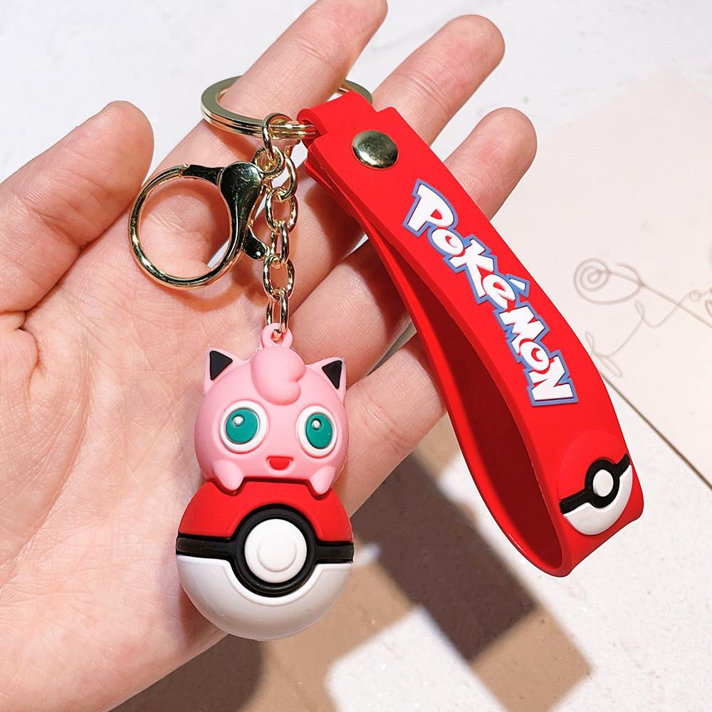 Charming 2024 Pikachu Pok Ball Keychain Adorable Silicone Key Accessory