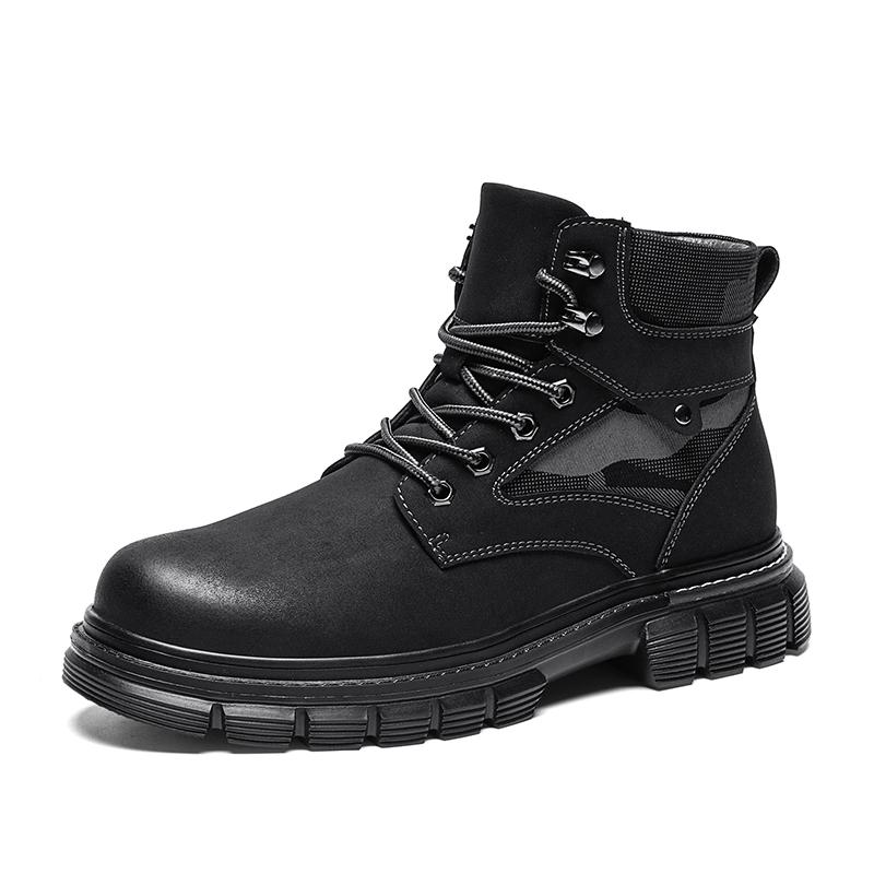 Fashion Fashion Autumn Winter High Top Shoes for Men New Designer Ankle Boots Male Casual Botas Male Lace Up Platform Motorcycle Boots
