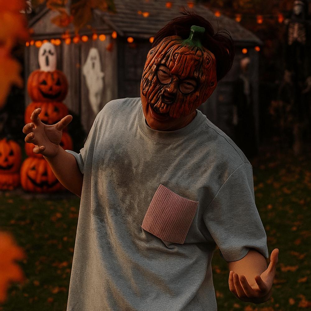 Realistic Halloween Cosplay Mask 3D Half Face Mask Halloween Pumpkin Mask  Costume Party Supplies