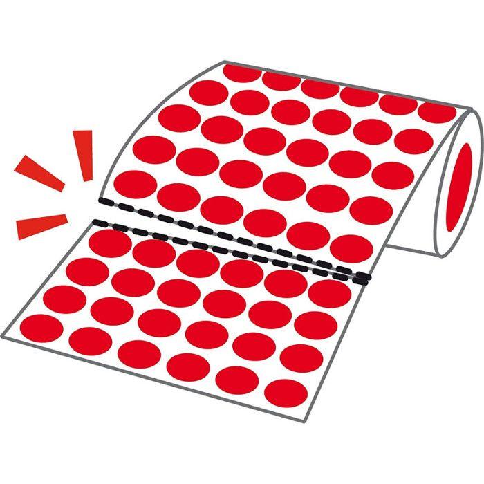 Rouleau de Gommettes Géométriques - APLI - 1357 - 27 mm - Rouge - 59 Feuilles Détachables