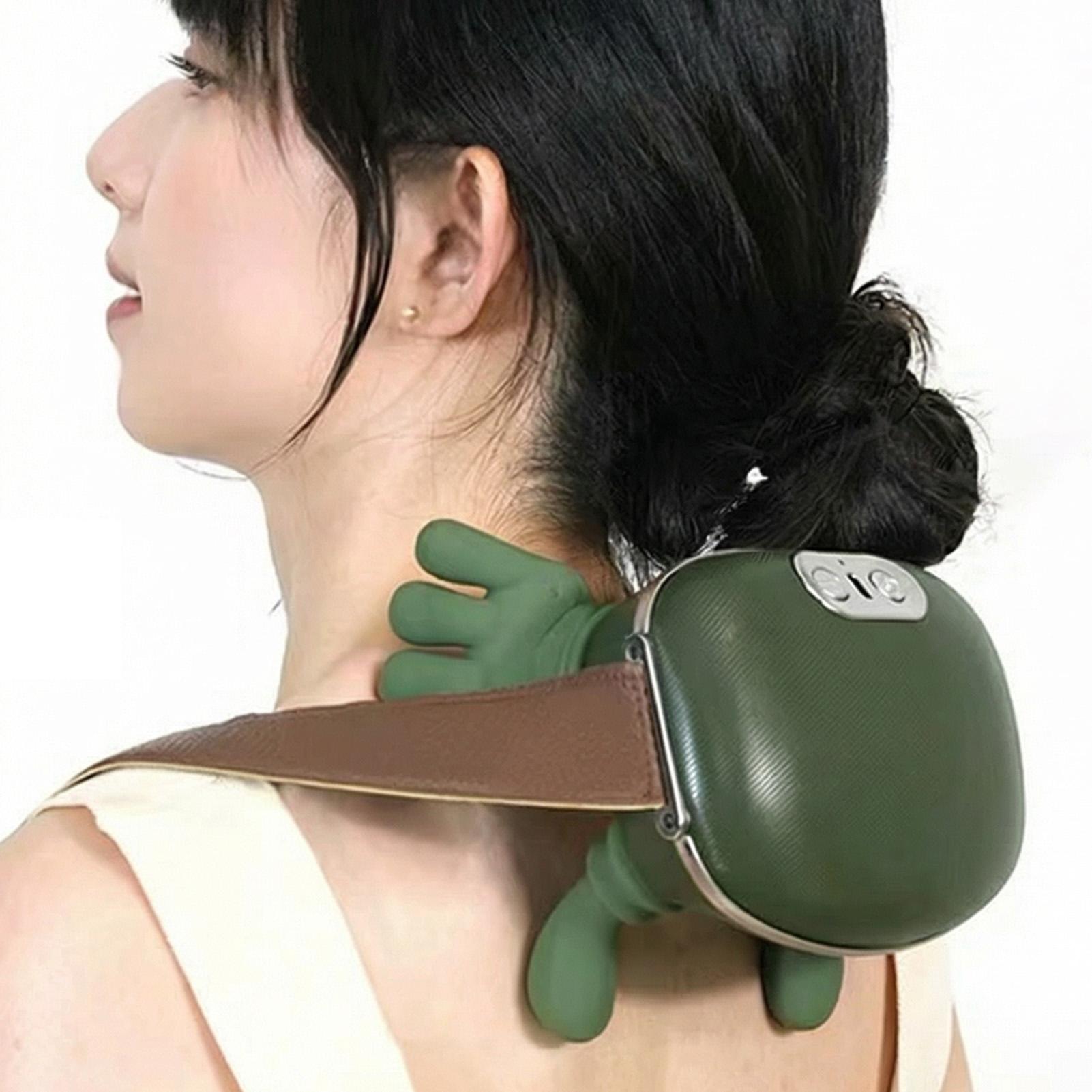 

Подогреваемый массажер для шеи и плеч с дизайном для массажа шиацу для снятия мышечной боли, портативный, для дома, офиса, путешествий