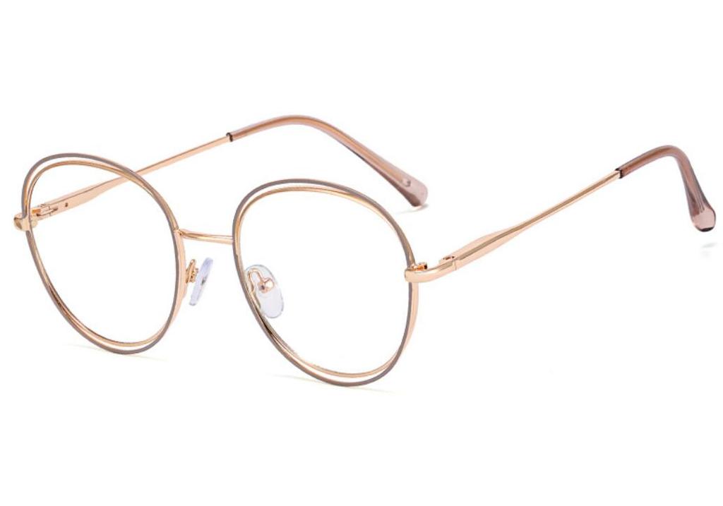 Female Reading Eyewear Blue Light Eyeglass Blocking Screen Metal Spectacle Computer Alloy Ladies Top Round 0 Quality +600 Deg Spectacle ~
