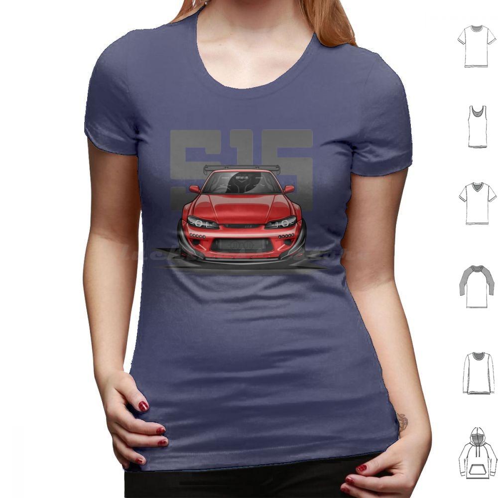 Silvia S15 Front  Candy Red  T Shirt 6xl Cotton Cool Tee Car Automotive Racing Vehicle Race Cool Sports Supercar Fitment Man