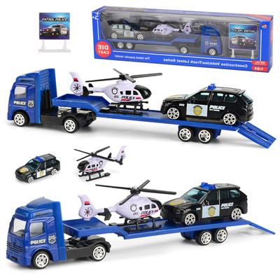 Set di camion con rimorchio 1/64, simulazione di ABS in lega per auto di ingegneria in lega di verniciatura a spruzzo Mini per interazione familiare