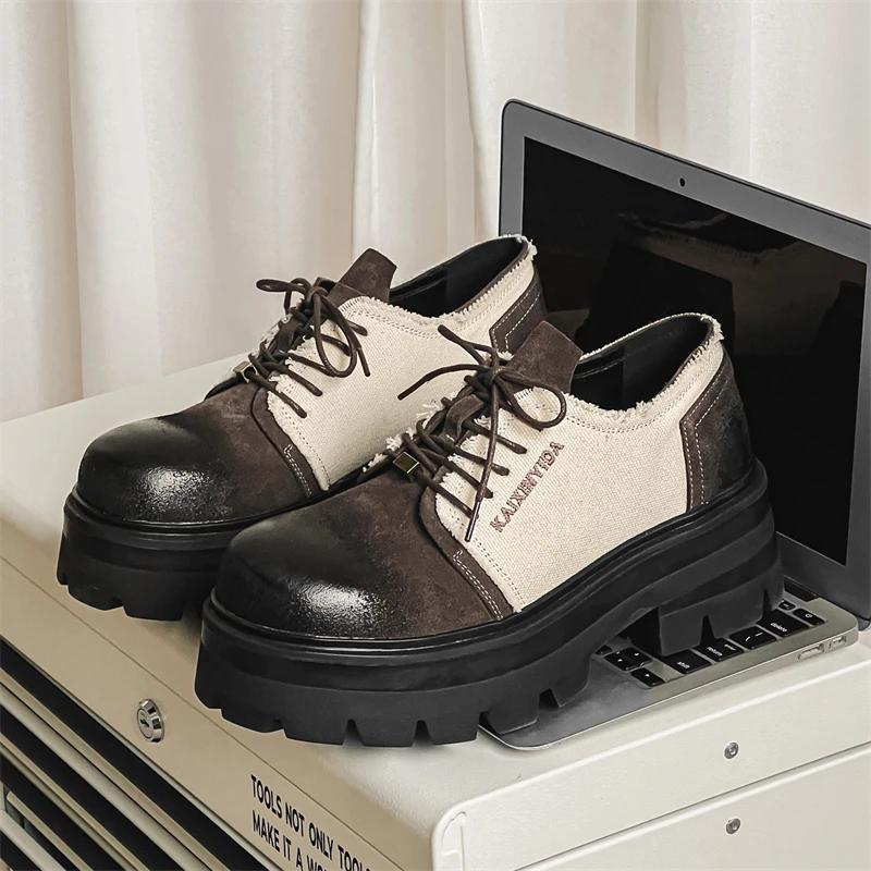 Thick Bottom Man Formal Dress Footwear Round Toe Outdoor Walking Shoes Fashion Party Wedding Dress Footwear Fashion Casual Shoes