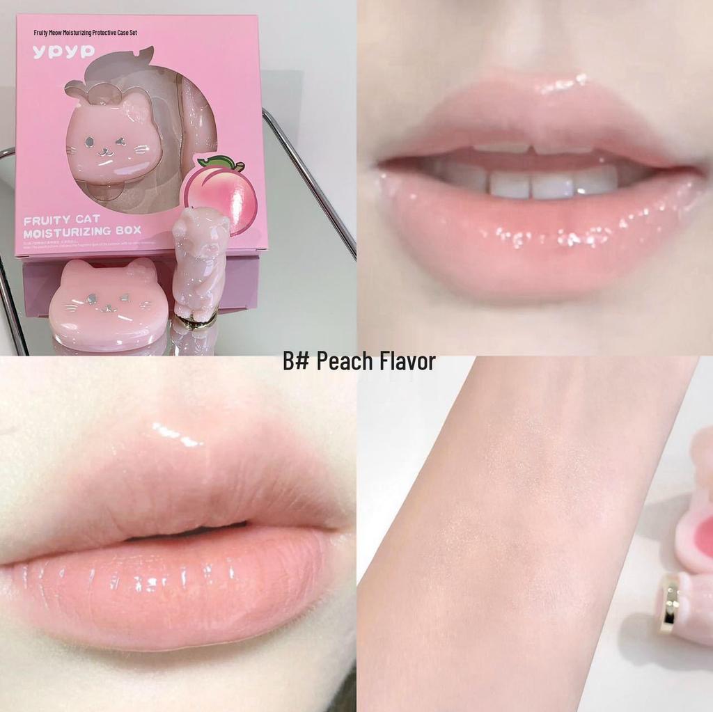 YPYP Fruity Meow Lip Care Set: Moisturizing & Hydrating Cat Lip Balms for Plump, Smooth Lips