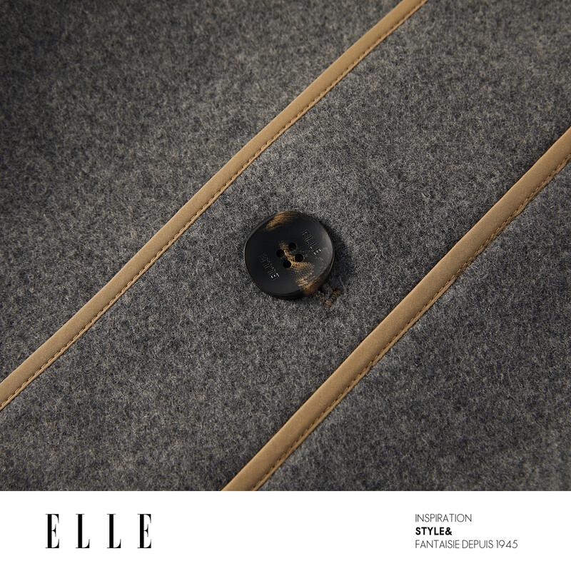 ELLE Women's Cashmere Blend Double-Sided Short Coat