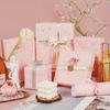 1 Roll Wrapping Paper, Pink and Golden Foil Wrapping Paper,  Kraft Paper Gift Wrap with Silvery and Golden Foil for Christmas