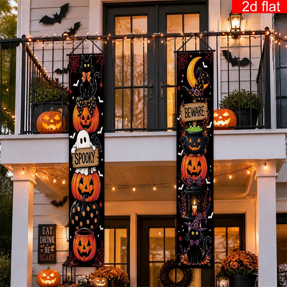 Halloween Banner 2pcs Cat Design (Polyester) for Porch