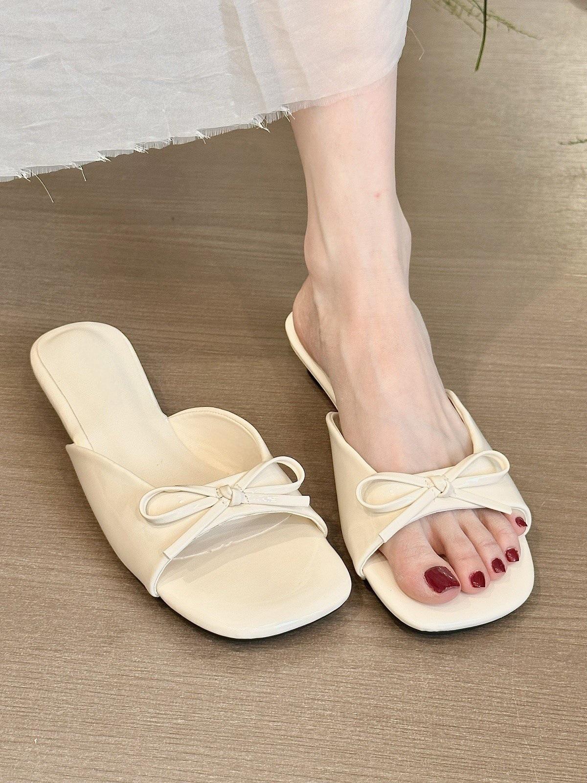 

Сиреневая красота! Темпераментные лаковые сандалии с квадратным носком и бантом на каблуке, женские летние сандалии на плоской подошве 40