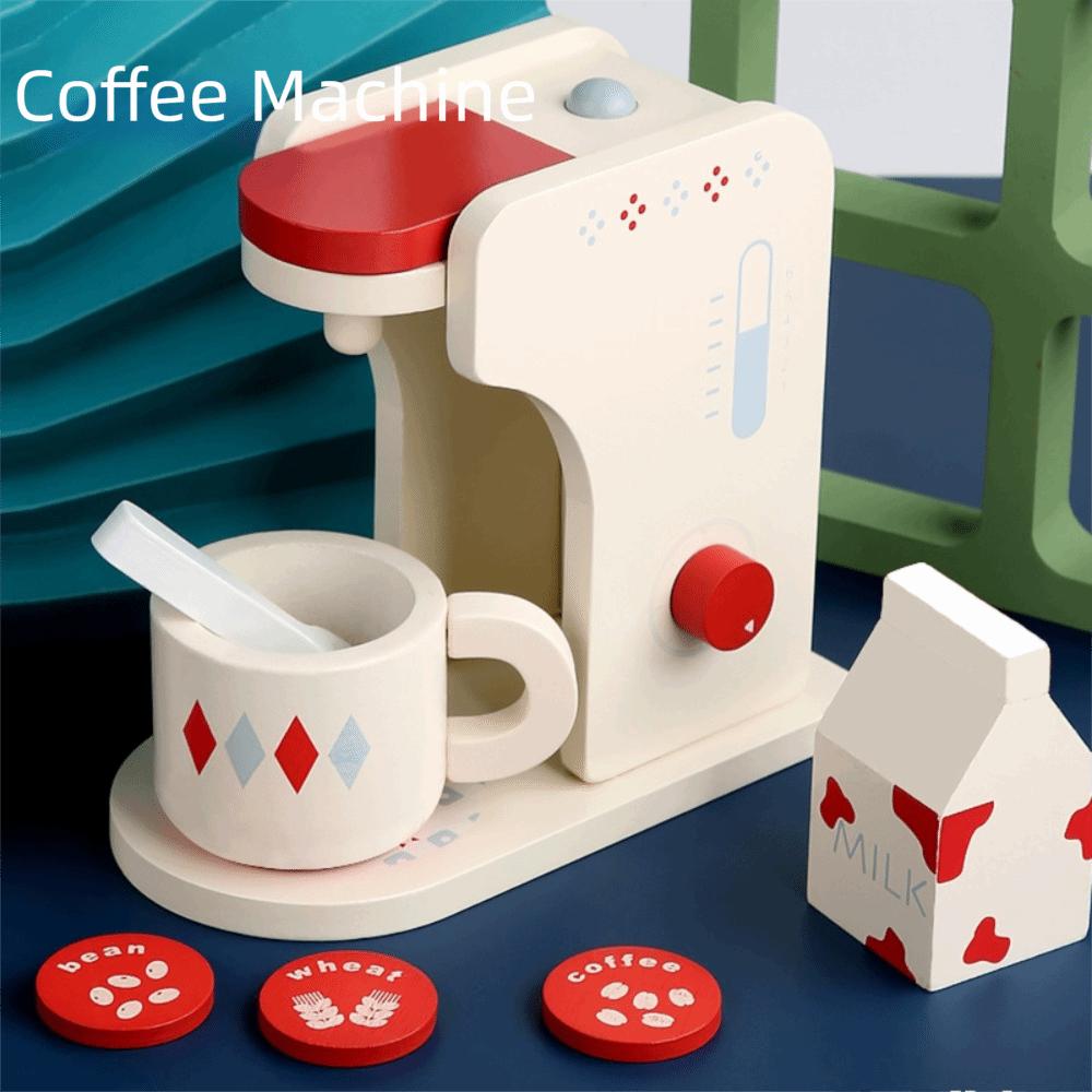 Міні-розмір Симуляція Хлібопічки та Кавомашини Дерев'яний Дизайн Симуляції Міні-Магазин Сніданків Гра в Уявлення Іграшки для Гри в Будиночок