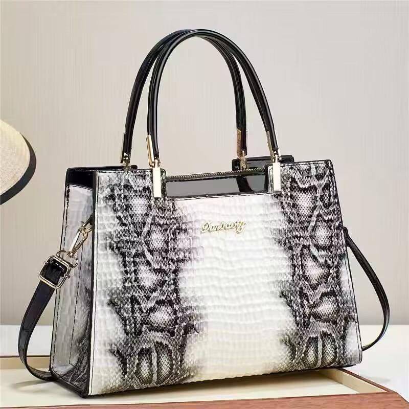 Genți cu găleată retro femei cu model de crocodil Capacitate genți de mână ocazionale cu umăr de crocodil