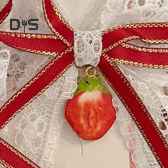 3 Pairs Strawberry Bow Charm Hair Clips Red Plaid Hairpins Anti-slip Teeth Women Girls Christmas Hair Accessories