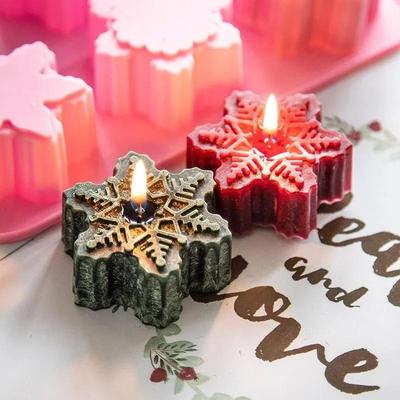 Aromatherapy Candle Gypsum Storage Mold  Creative DIY Crystal Christmas Snowflake Jewelry Mold Candy Box Home Table Decoration