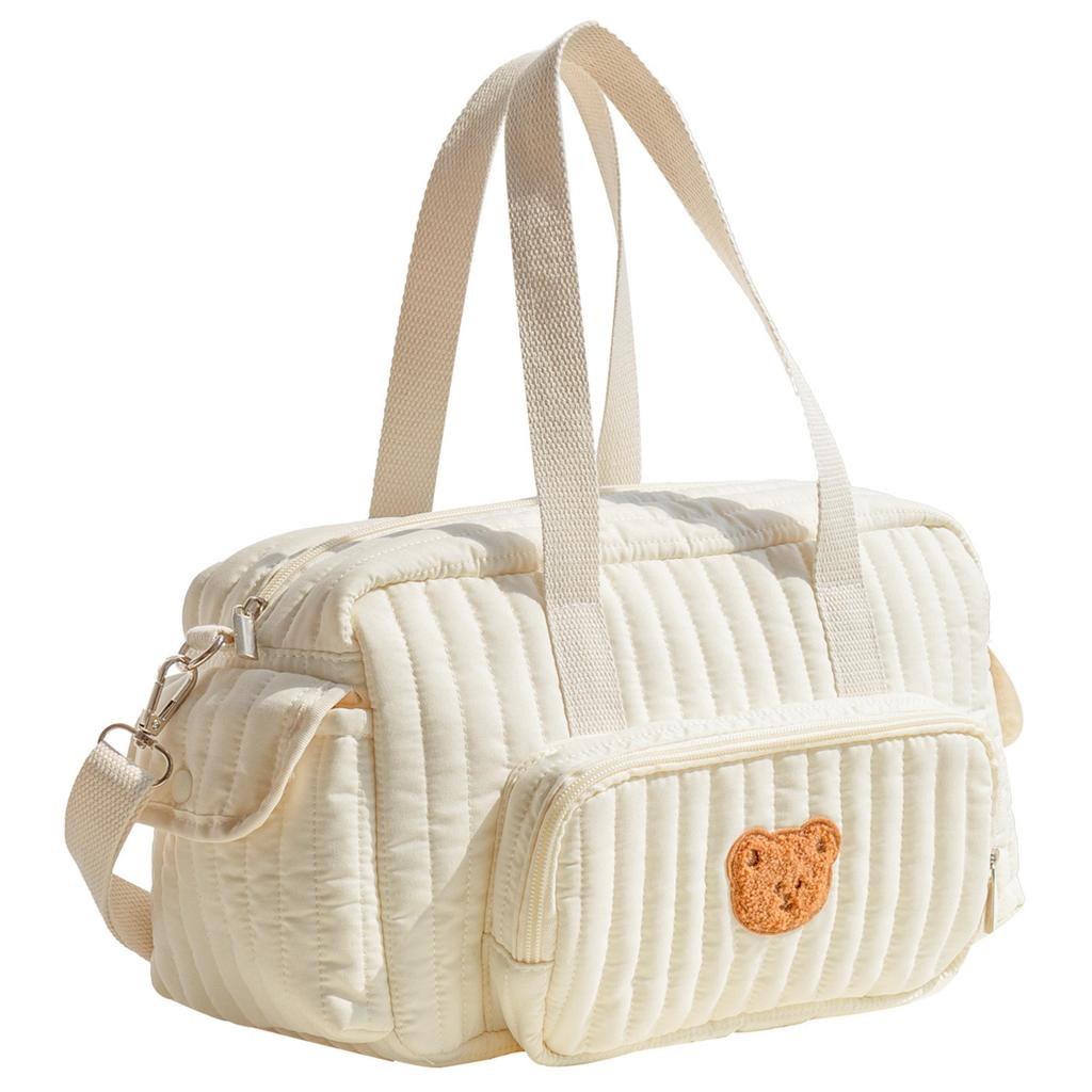 Quilted Diaper Bag Tote Multifunction Baby Diaper Bag with Shoulder Strap Storage Bag for Boys & Girls