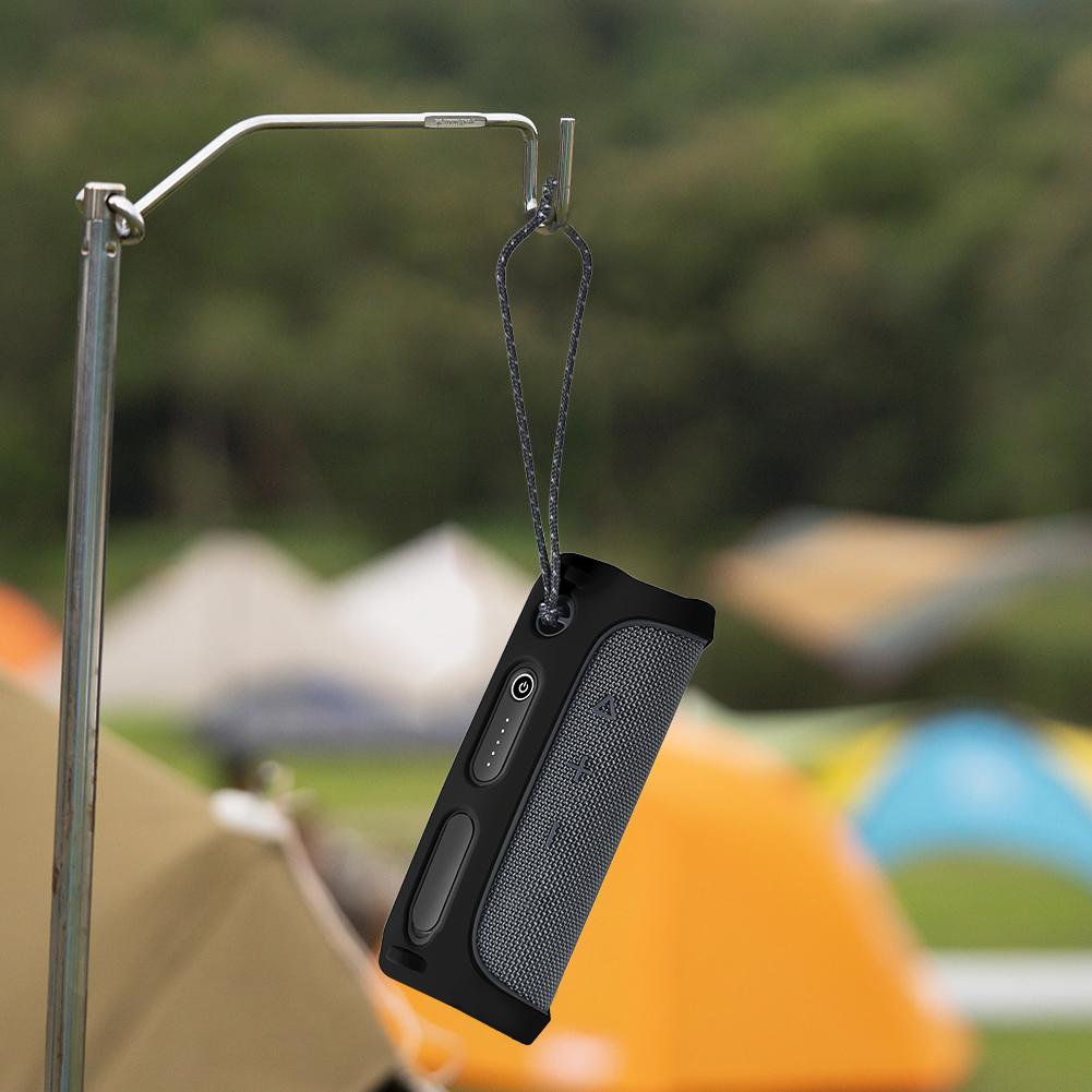 Soft Speaker Case Portable Speaker Sleeve with Shoulder Strap and Carabiner Speaker Protective Cover for JBL FLIP ESSENTIAL 2