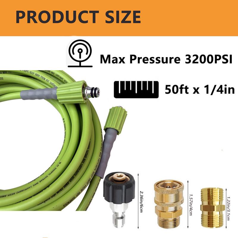 High-Pressure Car Washer: Water Gun with Quick Connect Rubber Hose Extension