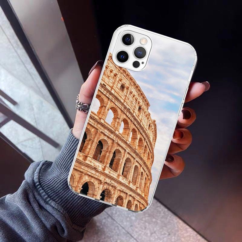 

Roman Colosseum Phone Case For iPhone 17 Air 11 13 Mini 14 15 Plus 16 12 Pro Max 16E SE 7 8 Pattern Soft TPU Back Cover 13 12 M iPhone 11