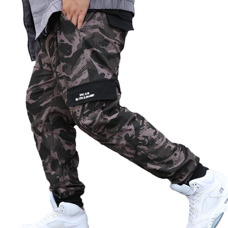 Men's Plus Size Camouflage Cargo Joggers - Streetwear Casual Loose Fit for Spring & Autumn