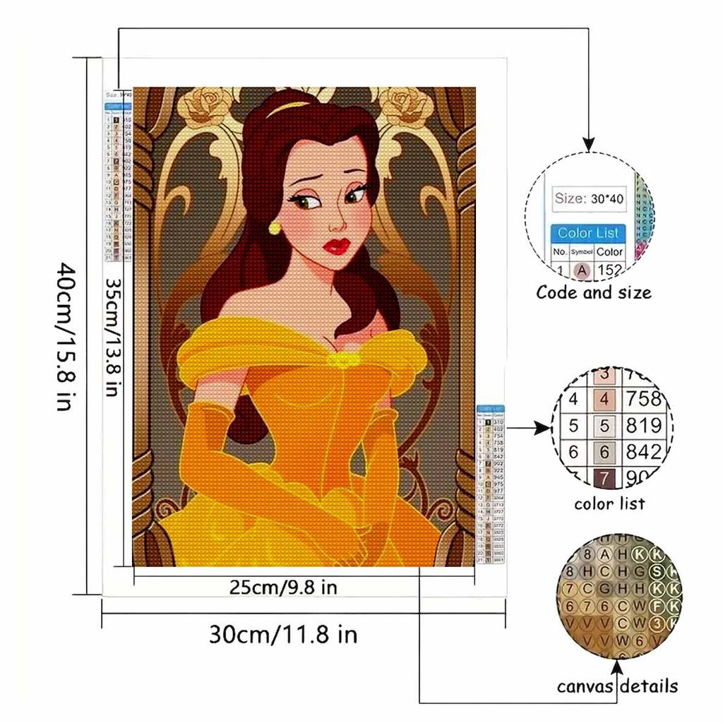 5D Diy Diamond Painting The Sad Princess Full Drill Rhinestones Mosaic Embroidery Handmade Products Home Decor Gift