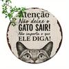 Retro Metal Cat Warning Sign X Inch Vintage Tin Plate Wall Decor