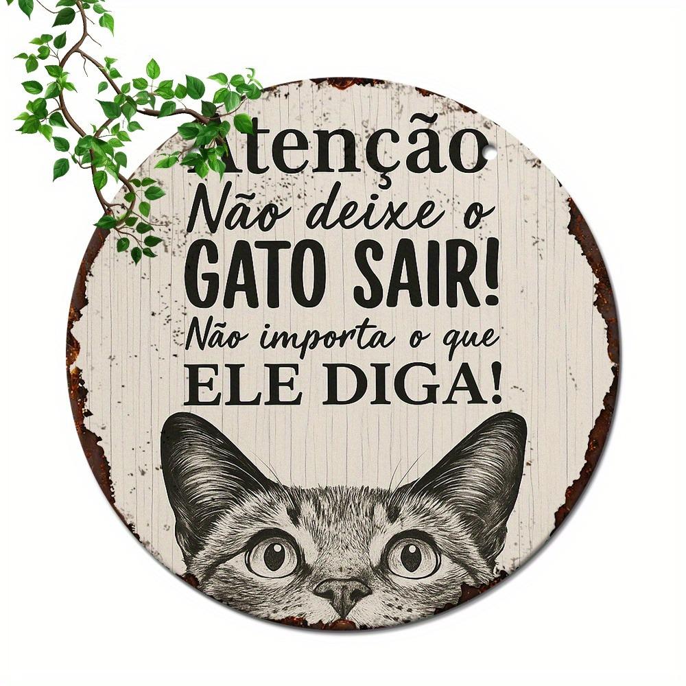 Retro Metal Cat Warning Sign X Inch Vintage Tin Plate Wall Decor