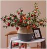 Artificial Pomegranate and Persimmon Fruit Flower Branch for Living Room or Entryway Decor