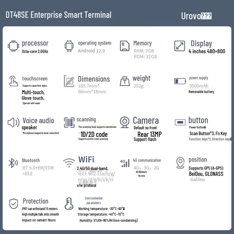 UROVO DT48SE Enterprise Handheld PDA Terminal
