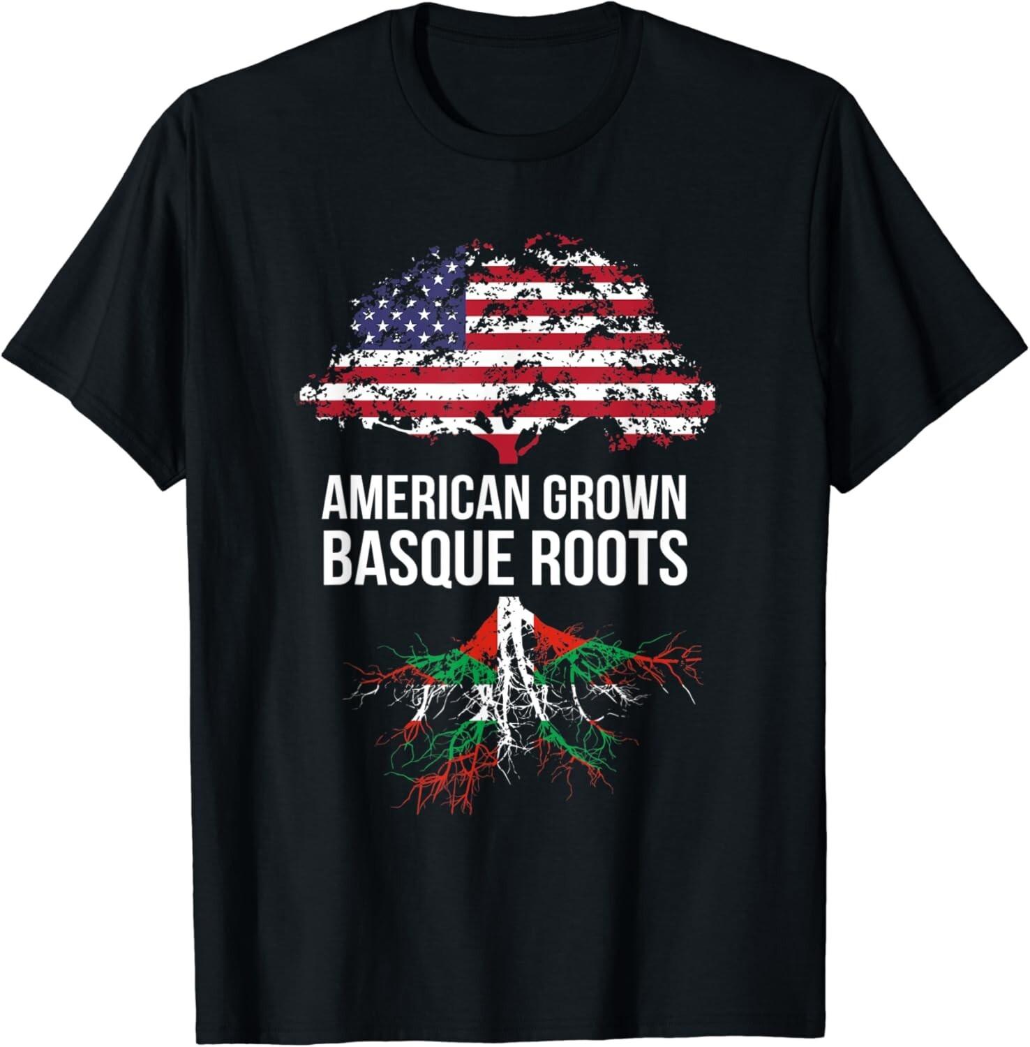 American Grown with Basque Roots Shirt - Basque Tee Gift Unisex T-Shirt S