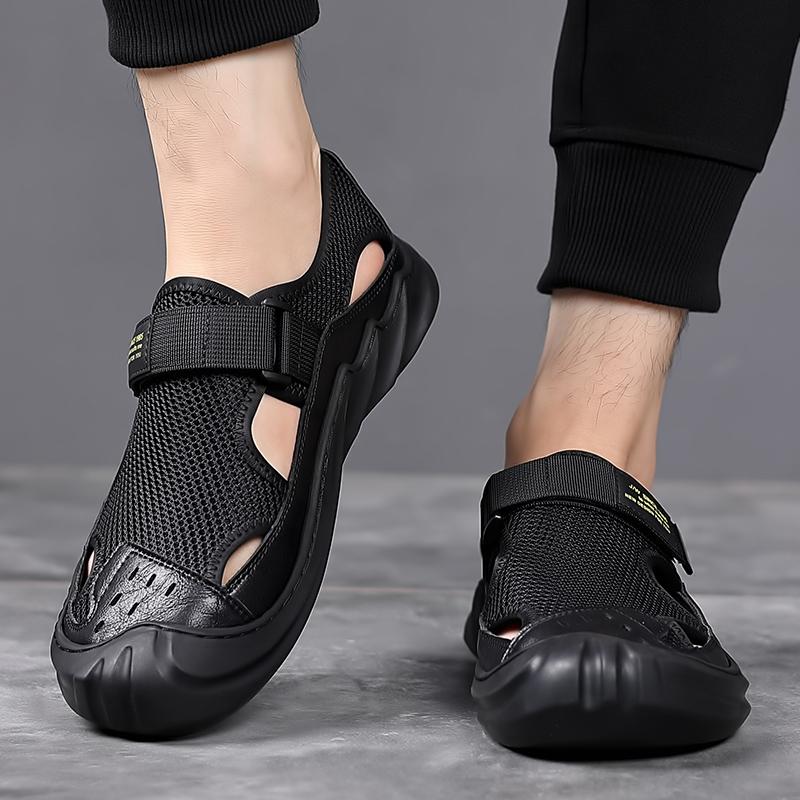 Summer Men Sandals Genuine Leather Mens Casual Shoes Outdoor Men Leather Sandals for Men Beach Shoes Roman Mens Shoes