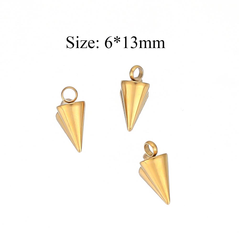 10pcs Gold Color Stainless Steel Circular Cone Charms DIY Jewelry Making Earrings Pendant Findings Handmade Bracelets Supplies