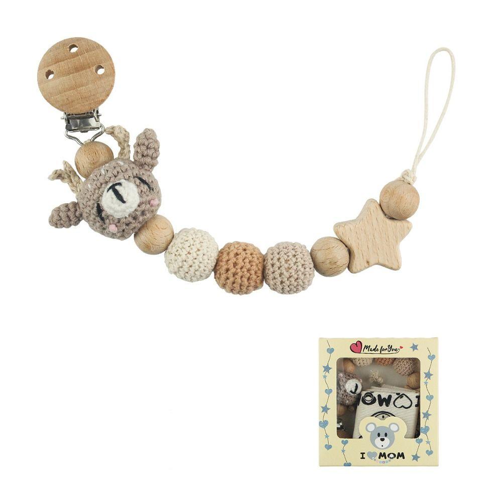Crochet Animal Pacifier Clips Baby Teether Toys Straps Baby Pacifier Chain Pacifier Holder Clips