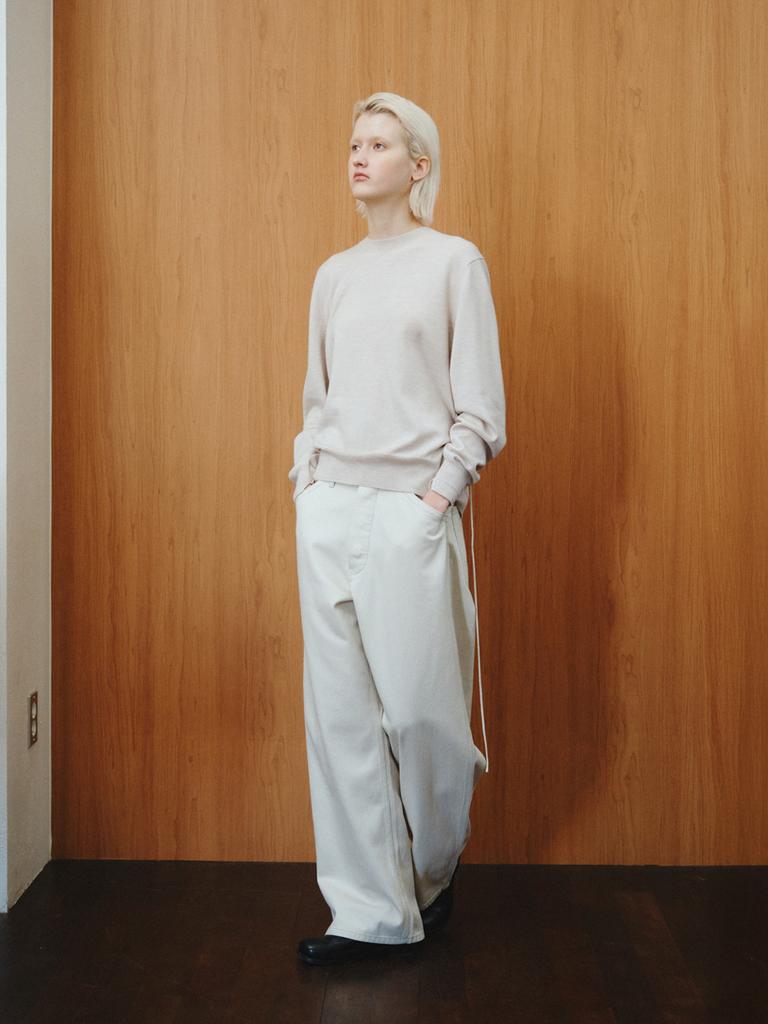 Reply Wool Back Slit Pullover_Pale Beige
