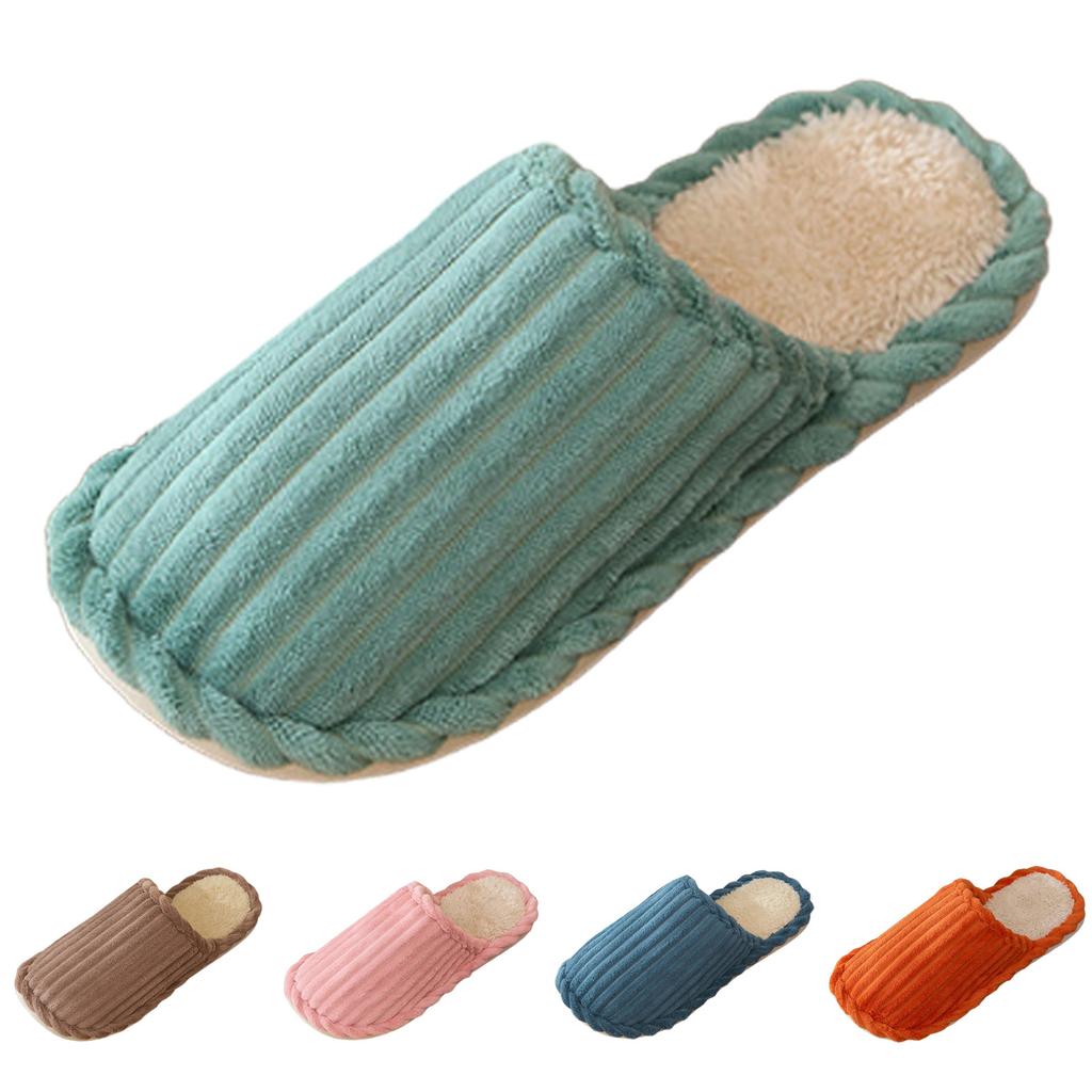 Women's Fleece Lined Indoor Slippers Warm And Thickened Casual Cotton Slippers Plush Cotton Womens Memory Foam Slippers Size 8