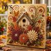 Artistic Faux Pearl Bead Painting Autumn Kit, Fall Theme Art DIY Kit for Decorative Desktop Ornament Adults, Fox Pumpkin 3D Craft Set Thanksgiving