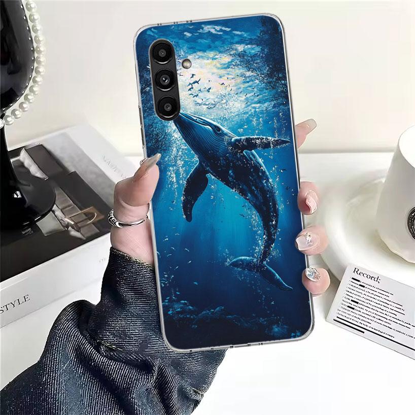 Humpback Whale Sea Giant Phone Case For Samsung Galaxy A13 A14 A15 A16 A17 A53 A54 A55 A56 A57 A33 A34 A35 A36 A37 A23 A24 A25 A