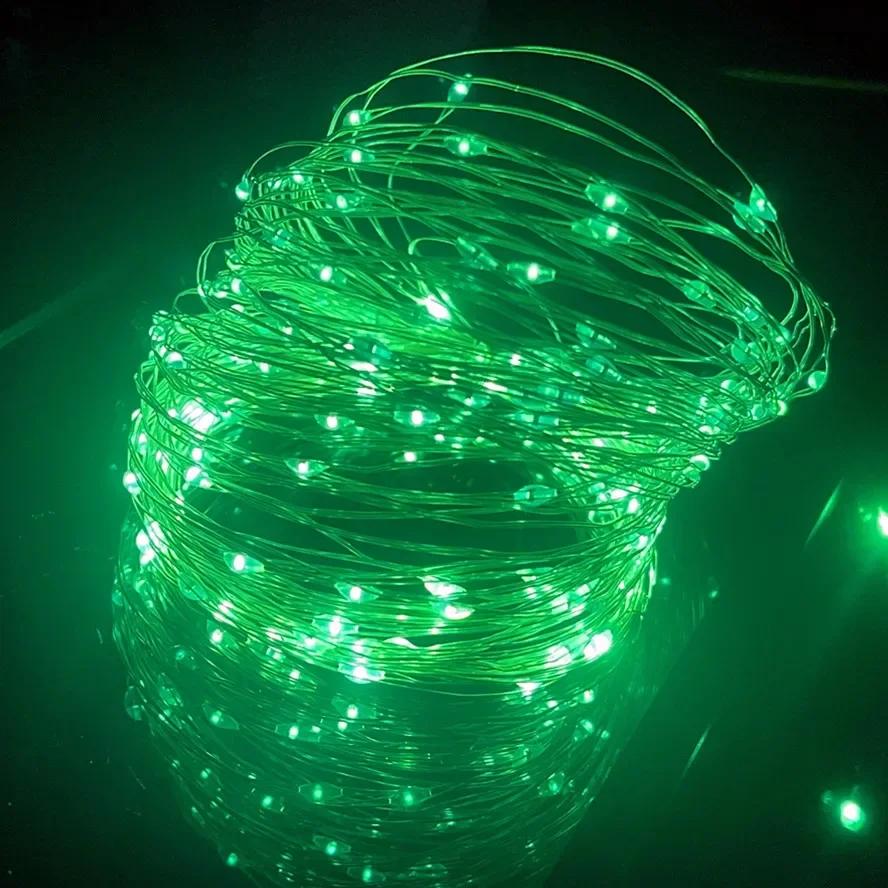 10PCS 10/20M Fairy Lights Měděná stříbrná drátěná krabička na baterie LED řetězová světla pro vánoční ložnici Party Svatební dekorace Dárky