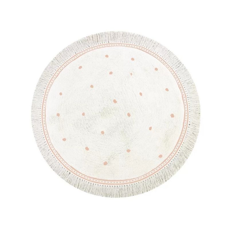 Round Fluffy Carpet For Living Room With Tassels,White Hairy Nursery Play Mat For Children,Soft Plush Bedroom Rugs For Kids