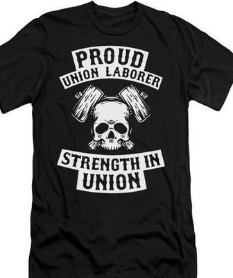 Proud Union Laborer T Shirt Skull IWW Industrial Workers of the World