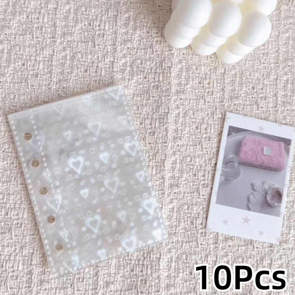 Multiple Pockets Clear Sheets Sleeve DIY Binder Photo Album Refill Pages 4 Hole 4 Ring Card Stamp Die Jewelry Storage