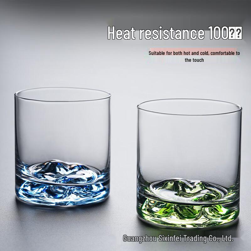MDNG Colored Mountain Glass Whiskey Tumbler